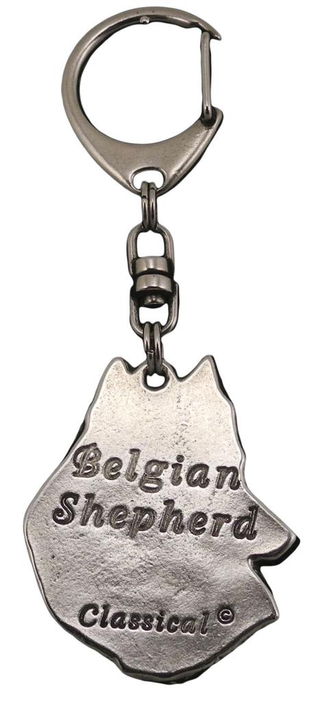 Belgischer Schäferhund, Belgischer Schäferhund - Versilberter Schlüsselanhänger mit Hund, Handtaschen-Deko, Rucksack-Anhänger der Marke Art-Dog