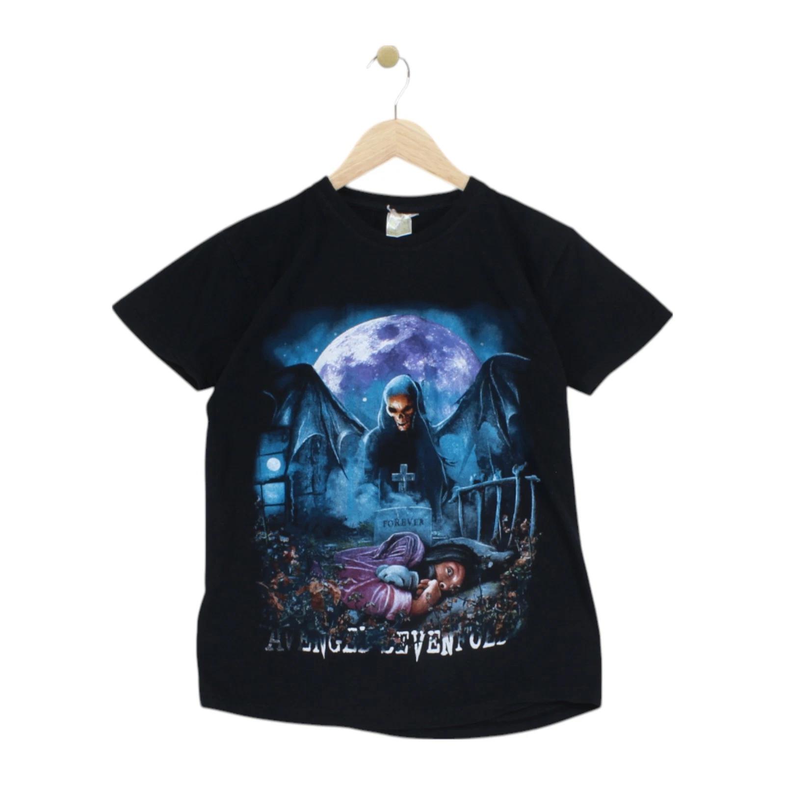 Avenged Sevenfold T-Shirt Womens Size M Black Graphic Rock Band Tee Stretch 4XL
