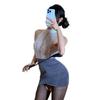 Sexy Lingerie Pure Desire Style Secretary Lace Pajamas Women's Hip Skirt Uniform Suit Qqny908