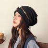 Retro star decorative pile hat children autumn and winter versatile face small cold hat fashion knitted headhat