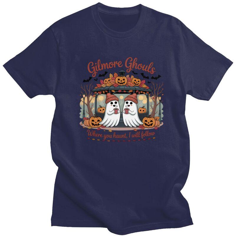 Gilmore Ghouls Where You Haunt I Will Follow Halloween T Shirt for Men Tshirt Humor Streetwaer Short Sleeve Tee Shirt Slim Fit