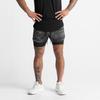 Wings Men's Quick-Dry Double-Layer Sports Shorts for Running, Marathon, Basketball, and Outdoor Fitness