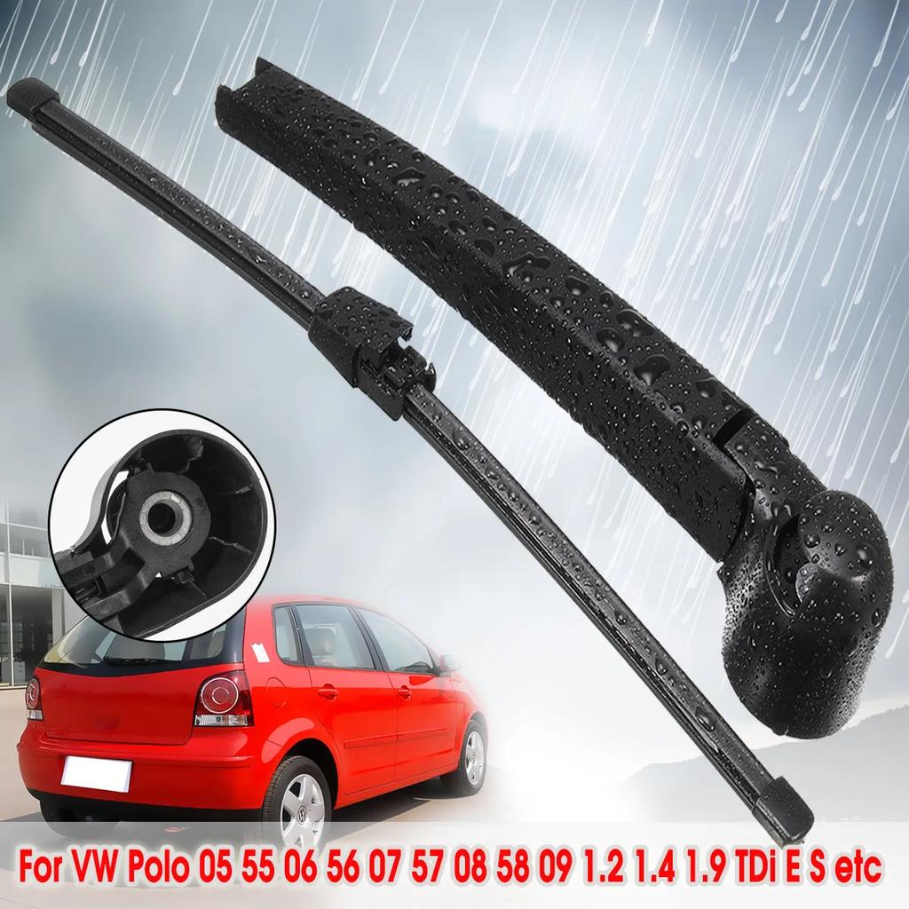 1/2Pair Car Rear Windscreen Window Windshield Wiper Arm and Blade Set for VW Polo 05 55 06 56 07 57 08 58 09 1.2 1.4 1.9 TDi E S
