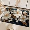 Bathroom Moisture-wicking Mat Slip-resistant Quick Drying Diatom Mud Toilet Foot Mat Flower 3D Visual Bathroom Toilet Mat