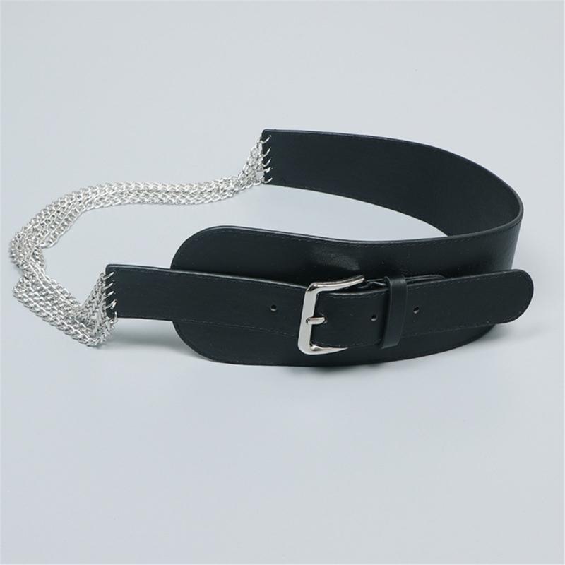 Vintage Fashion Waist Belt Sash for Women Fashionable PU Leather Waist Band Ornament for Parties and Weddings