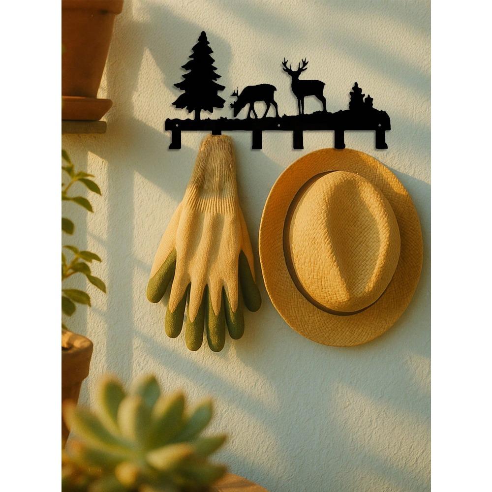 Stylish Metal Elk Key Holder Wall Hook for Entryway, Living Room, Bedroom, Rustic Home Organizer, Space-Saving Unique Gift