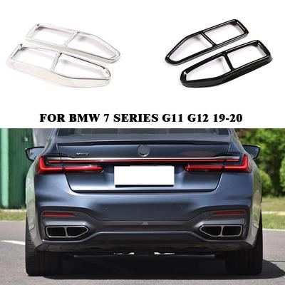 2Pcs/1Pair Steel Exhaust Muffler Tail Pipe Cover Kit For BMW 7 Series G11 G12 2019-2020