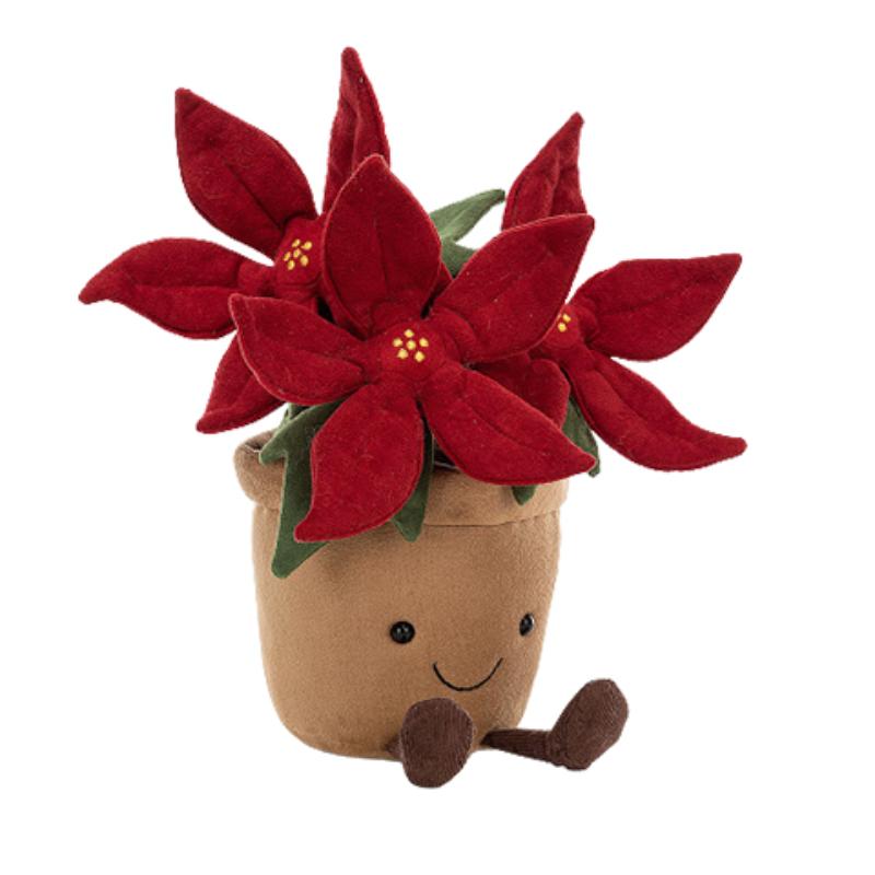 

JELLYCAT Botanical Series Funny Poinsettia Companion Doll Plush Doll 25cm Tall