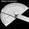 180 Degree Adjustable Protractor Stainless Steel Gauge Round Head Caliper Measuring Ruler for Woodworking Engineering Drawing