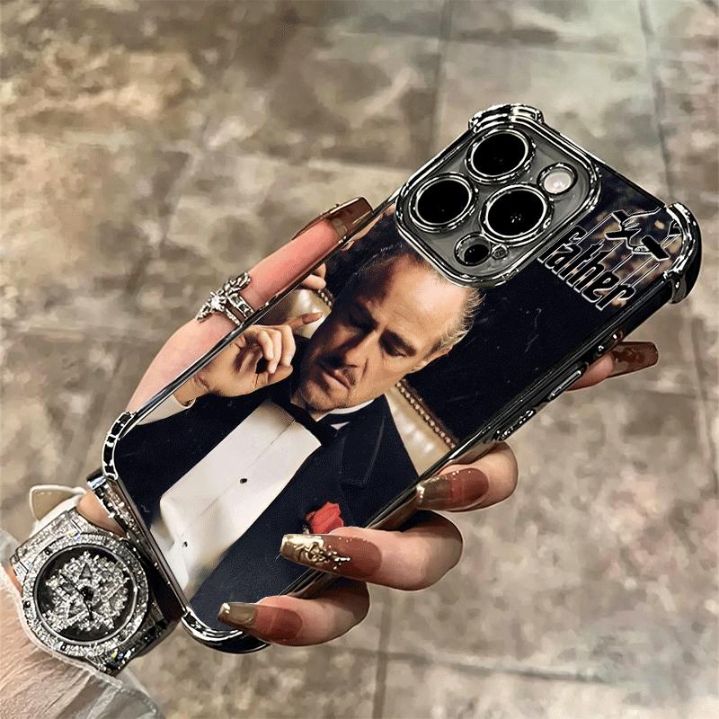 The Godfather TV Plating Phone Case For Iphone 16 17 Pro Max Air 16E 14 15 Plus 12 13 Mini Anti-Fall Airabag Cover