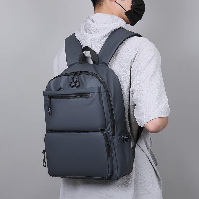 Men's Backpack Casual Travel Computer Bag Korean Fashion Trend Student Schoolbag Solid Color Backpack