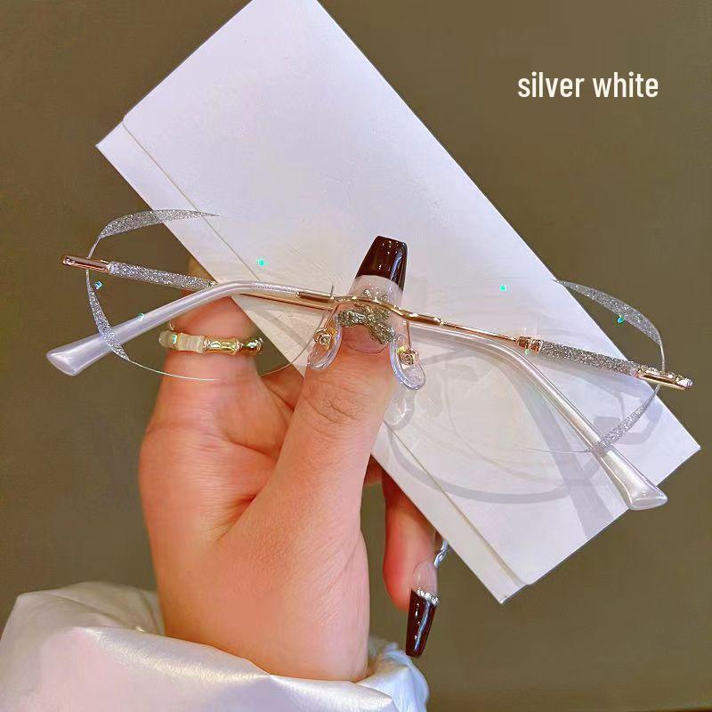 Women's Anti-Blue Light Diamond-Cut Rimless Reading Glasses