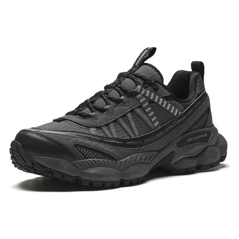 Anta Champion AG G02 Comfortable Round Toe Cushioning Slip Resistant Low Top Casual Running Shoes Men's Black Sneakers 112418802A-1