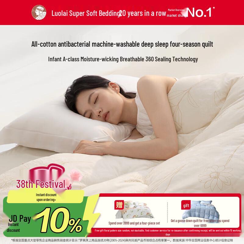 Luolai Home Textiles Deep Sleep Four Seasons Quilt 200cm x 230cm