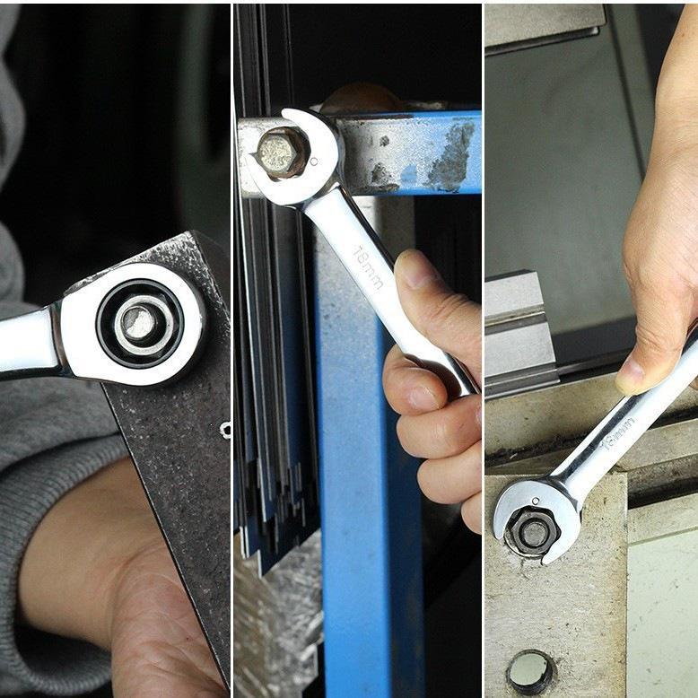 Old A 11-in-1 Multifunctional Double-Headed Ratchet Wrench Set