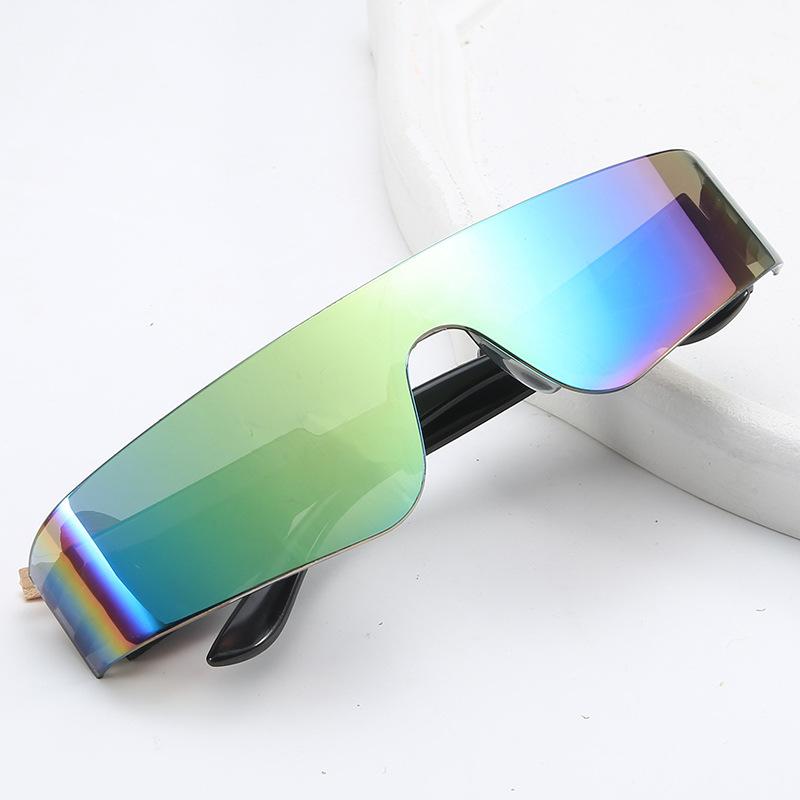 Rimless Women Fashion Luxury Brand Designer Sun Glasses One Piece Large Frame Sunglasses Outdoor Sports Cycling Glasses