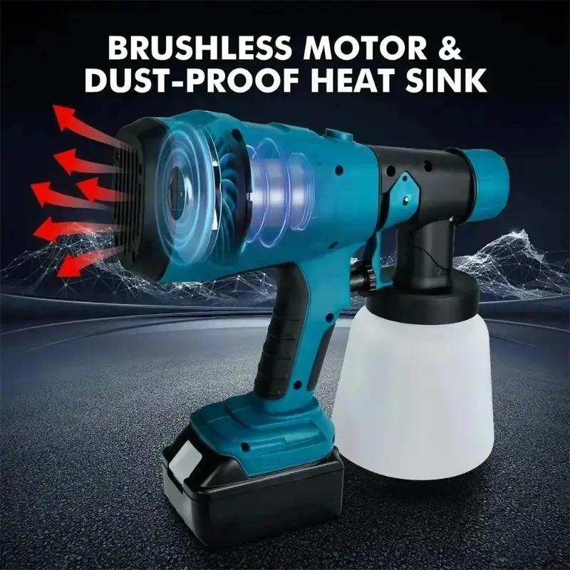 21V Wireless Electric Paint Sprayer Adjustable Nozzle Cordless Spray For Home Renovation Furniture Car Painting Task