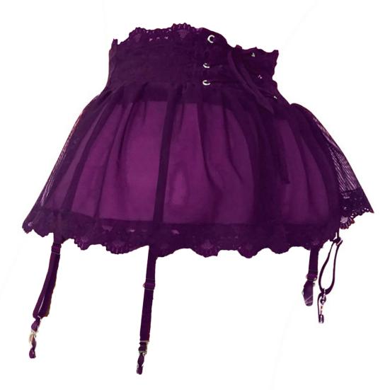 

Регулируемая юбка с подвязками. Четырехбортная кружевная юбка с подвязками. 2XL фиолетовый