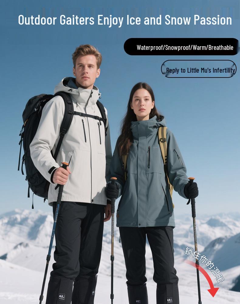 Water-Repellent Outdoor Gaiters: Snowproof, Sandproof & Mudproof Leg Protection for Mountain Climbing