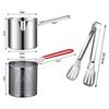 1200ML Deep Frying Pot with Strainer Basket Mesh Frying Pasta Pan 304 Stainless Steel for French Fries Chicken Fry
