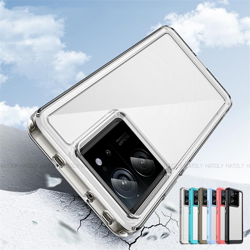 For Xiaomi 13T Case Xiaomi 12T 13T Pro Cover Clear PC Case Shockproof Silicone Protective Phone Cover Xiaomi 13T Pro