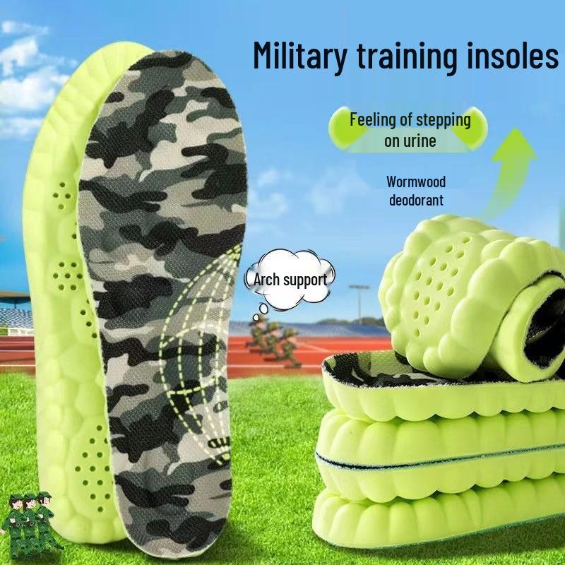 4D Cloud Sports Insoles: Shock-Absorbing, Deodorizing, Breathable, Sweat-Absorbing, Soft, Pain-Relief, High-Elastic Military Training Insoles.
