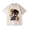 Vintage Wash Japanese Design T-Shirt Men's Short Sleeve Dropped Shoulder Oversized Summer Tees Unisex Fashion Tunics