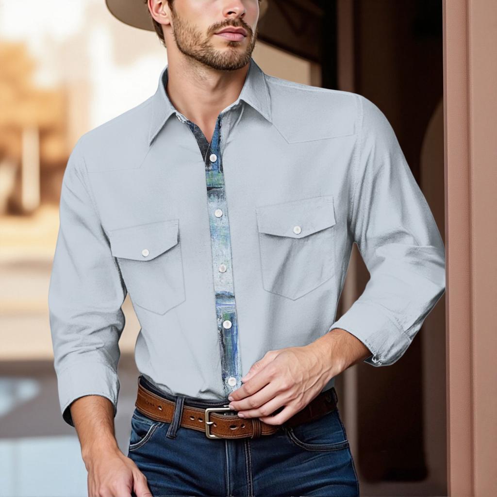 Men'S Fashionable Lapel And Shoulder Length Short Sleeved Casual Top