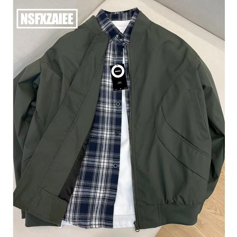 Men's 2025 Hong Kong Style Loose-Fit Baseball Jacket - Trendy, High-Quality, Rascally Handsome Spring/Autumn Fashion.