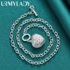URMYLADY 925 Sterling Silber Herz Zirkon Anhänger Halskette Für Frauen Hochzeit Party Mode Schmuck