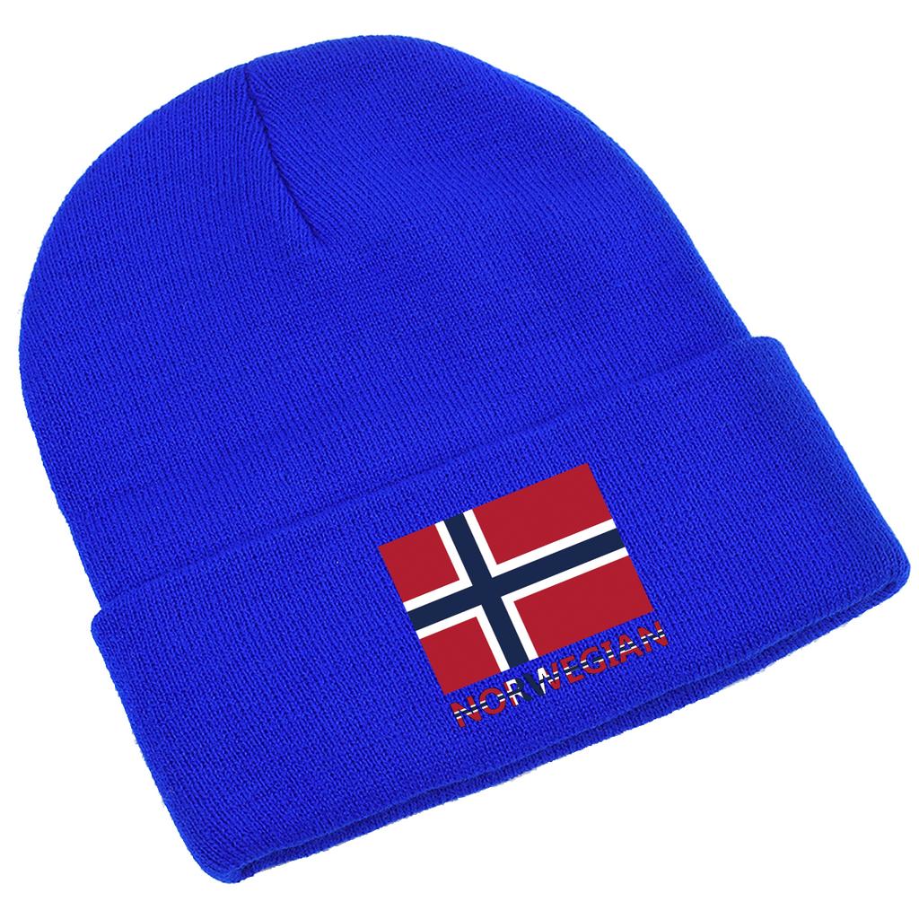 Norvegian Flag Print Winter Hats Unisex Knit Hat Beanie Winter Hat for Women Solid Casual Knitted beaniesPerfect For Urban Style