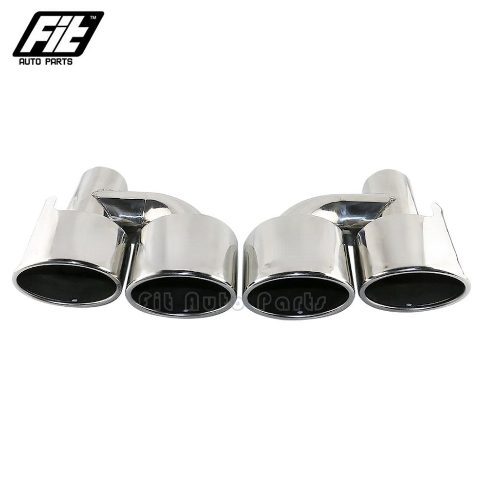 1PCS Stainless Steel Silver Exhaust Pipe car 2.5'' Inelt Oval dual exhaust tip for W204 C200 C260 Muffler tailpipe