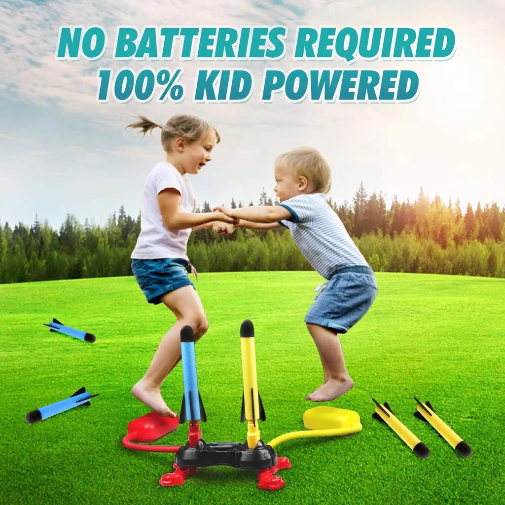 Outdoor Toy Rocket Launcher for Kids Dueling Outdoor Games for Child Stomp Launch Pad  Steam Gift for Boys and Girl Foam Rocket