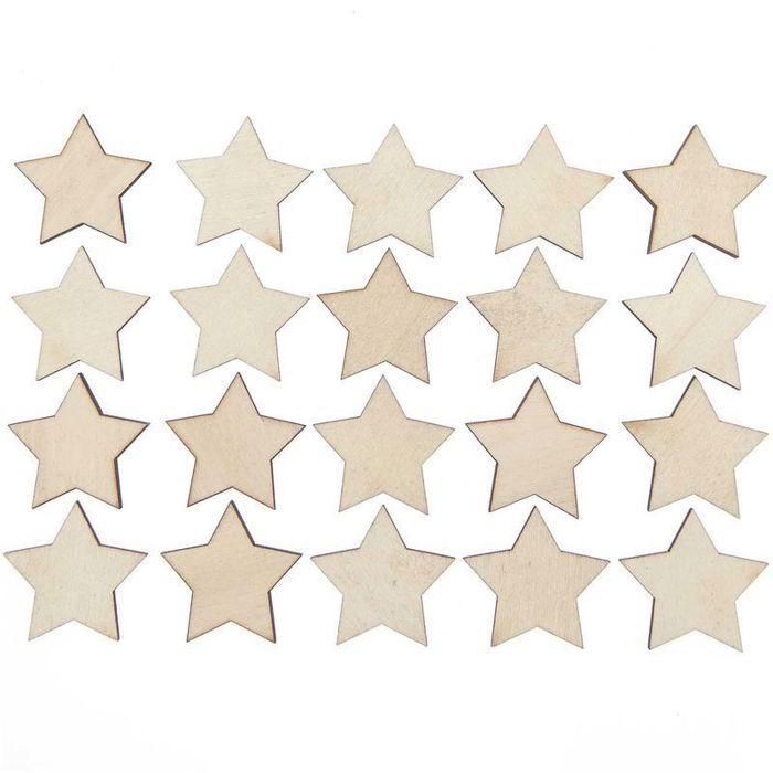 Holzsterne - RICO DESIGN - 30 mm - Beige - Innendekoration - Gemischt