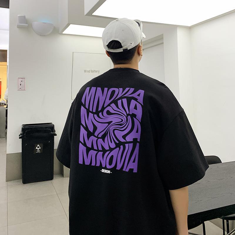 

Мужская футболка свободного покроя American: Летний модный топ с коротким рукавом в стиле хип-хоп L