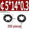 Plum Blossom Shaft Retaining Ring - 65 Manganese Steel & 304 Stainless Steel, Blackened, M3-M12 Clamp