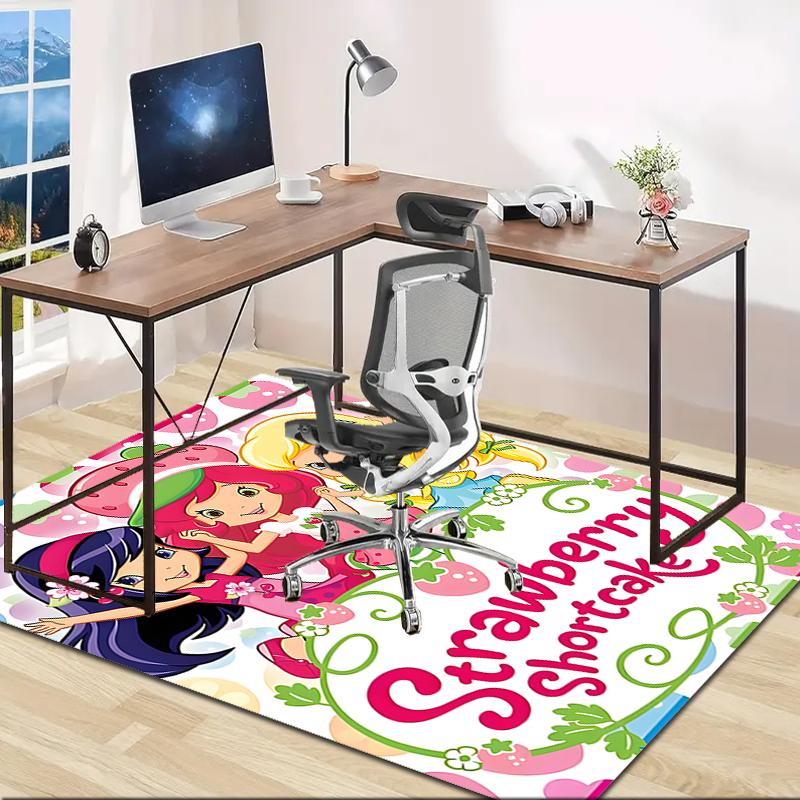 1pc Strawberry Princess2 Design Area Rug - Non-Slip, Soft & Cozy Floor Mat for Living Room, Bedroom, Office - Indoor/Outdoor Decorative Carpet