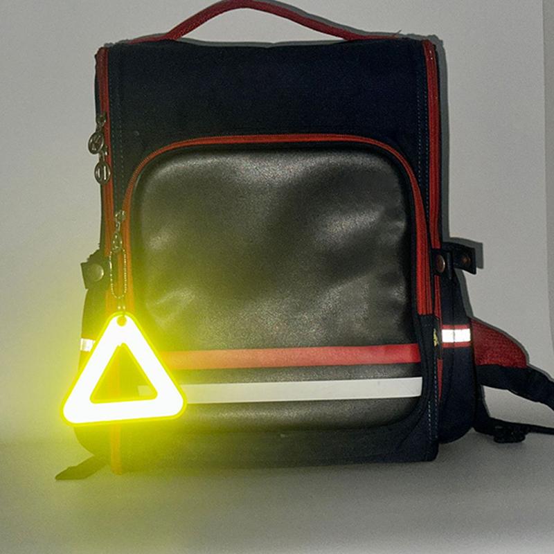Reflective Pendant For School Bags Triangle Safety Reflector Student Safety Hanging Tag For Night Walking And Cycling