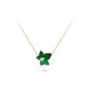 Stainless Steel Ivy Maple Leaf Pendant Necklace Female Zircon Necklace Elegant  Gift