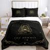 Magic Astrology Esoteric Gold Print Three Piece Set Fashion Bedding Article Children Or Adults For Beds Quilt Covers Pillowcases