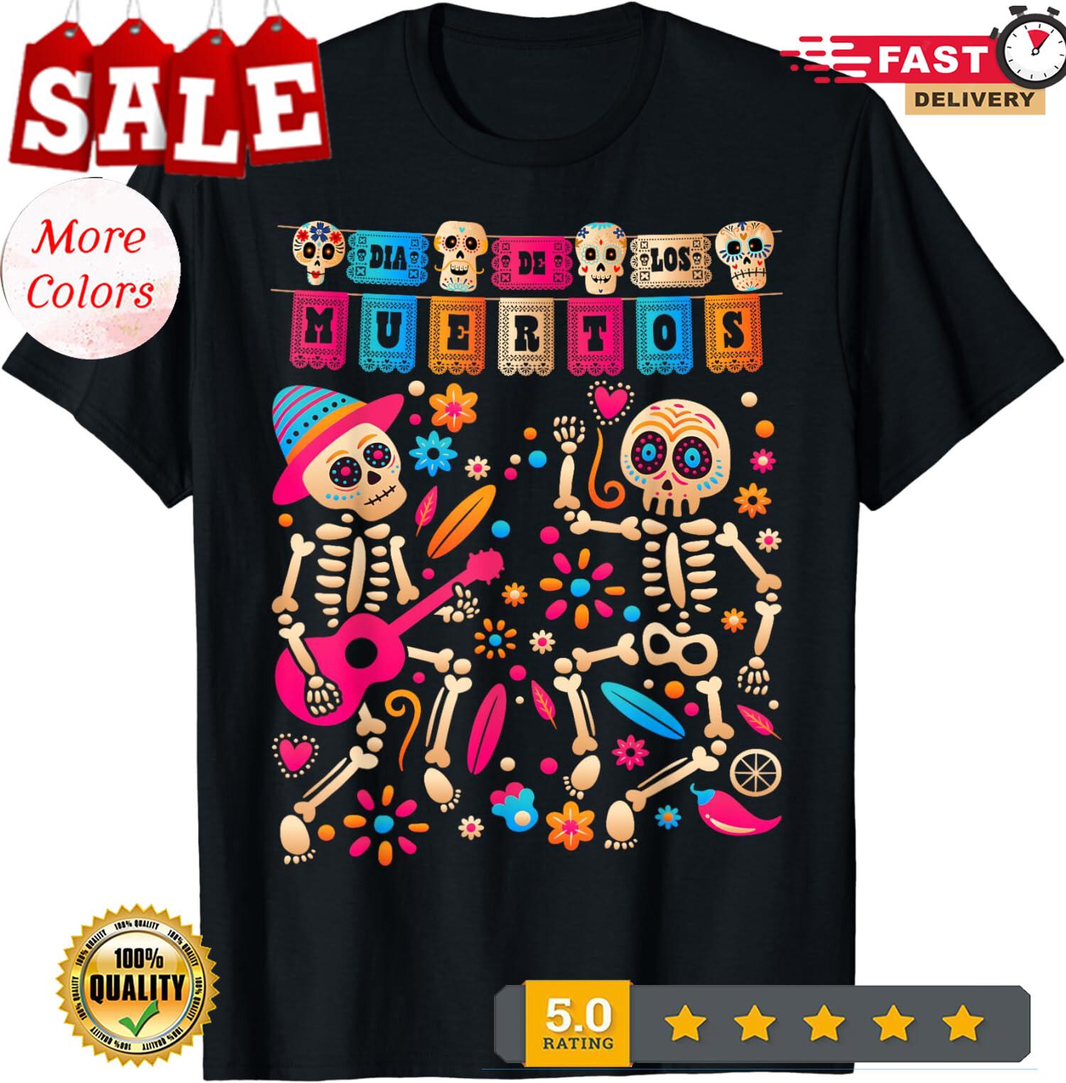 Dia De los Muertos Day of the Dead Mexican Skeleton Unisex T-Shirt XXL