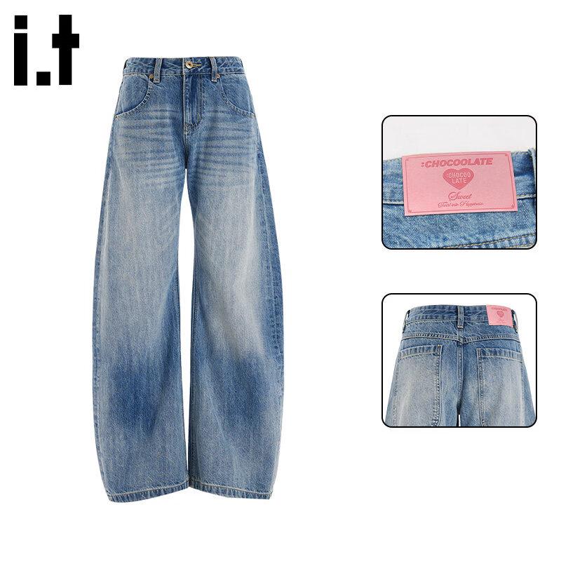 :CHOCOOLATEit Women s American Retro Wide-Leg Curved Jeans XL