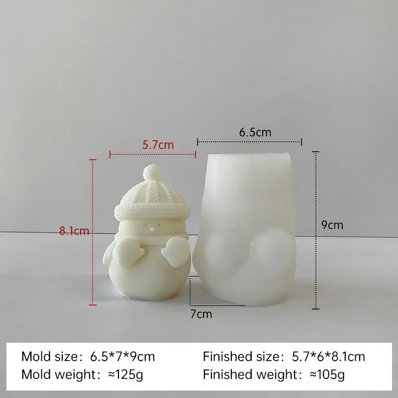 Creative Christmas Set Snowman Silicone Mold Handmade Gift Christmas Decoration DIY Aroma Candle Plaster Ornaments Mould