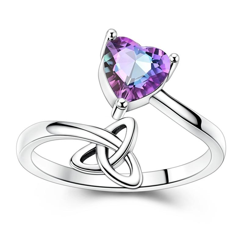 Clover Adjustable Ring 925 Silver Rotating Cherry Blossom Flower Open Rings For Women Wedding Jewelry Gift