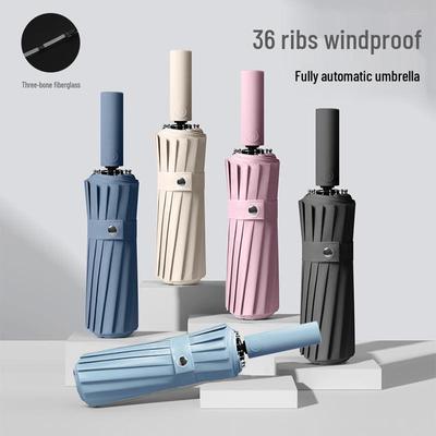 Grote Automatische Parasol met 24 Ribben voor Dames - Stevig, Winddicht, Zonwering, UV-bescherming