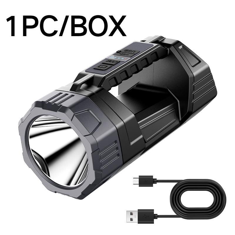 New Flashlight Solar Searchlight Strong Light Illumination Portable Handheld Flashlight Outdoor Multifunctional Lighting