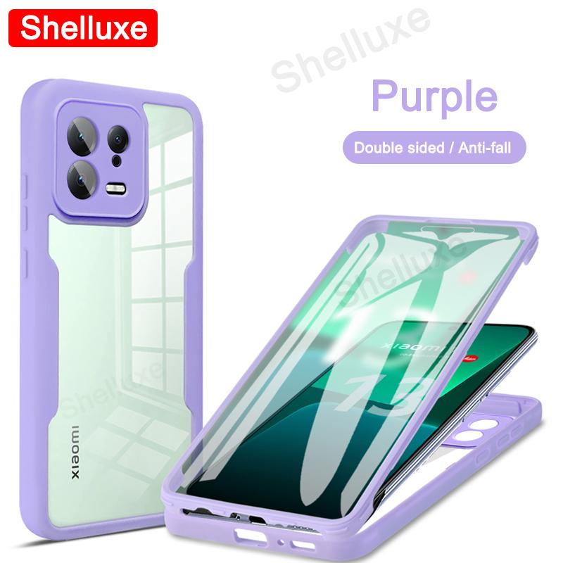 För Xiaomi13 360 Heltäckande Fram+Baksida Genomskinligt Skal Shelluxe För Xiaomi Mi 13 Lite 13T Xiaomi13T Pro Silikon Dubbelsidigt Skydd
