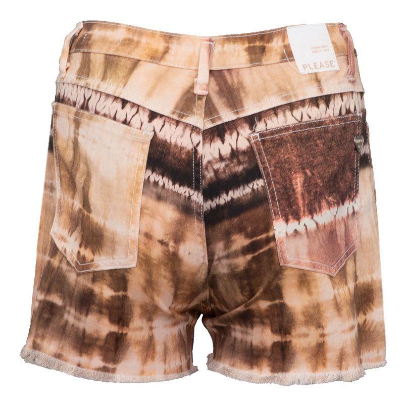 Short Mother of Pearl Tye and Die Marron Femme PLEASE