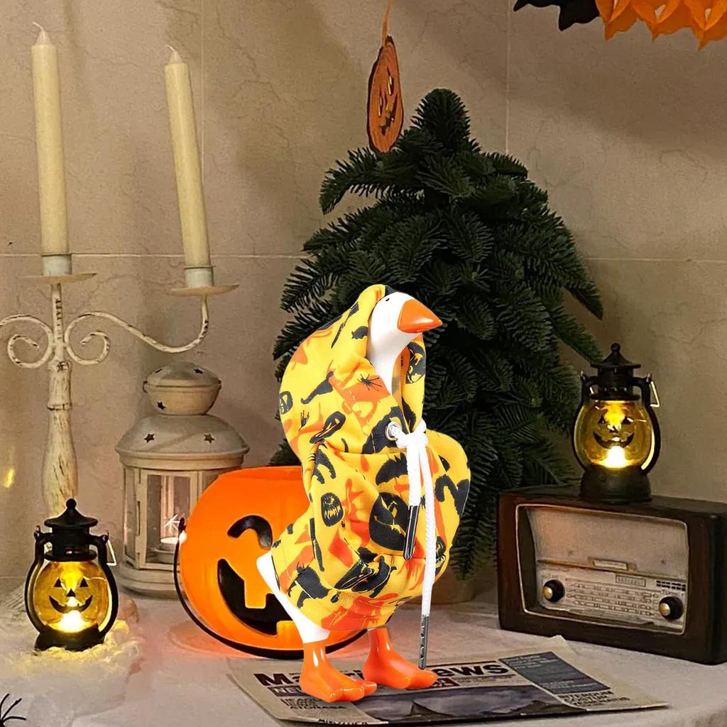 Porch Desk Geese Outfits 7 Inch Hooded Tabletop Animal Outfit Geese Statue Clothes Accessories Costume For Porch Holiday