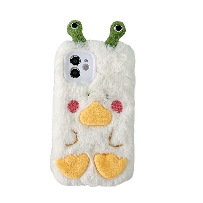 Herbst und Winter Neu Plüsch Entenmonster für Apple 16 Handyhülle für IPhone 15 Pro Wärme 14 Rundumschutz 13 Sturzsicher 12